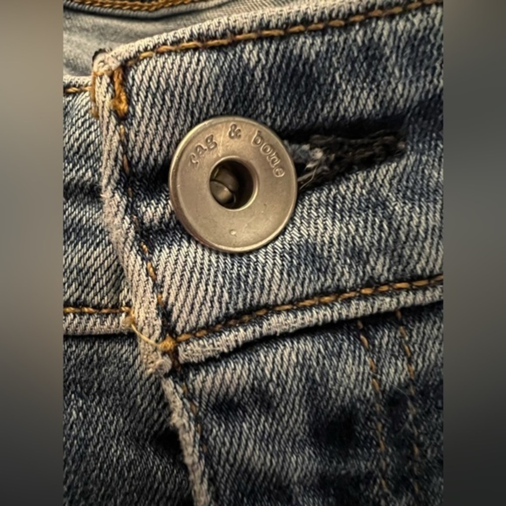 Rag & Bone 28 High Rise Skinny Ankle West Marin Classic Blue Denim Jeans - Picture 4 of 14